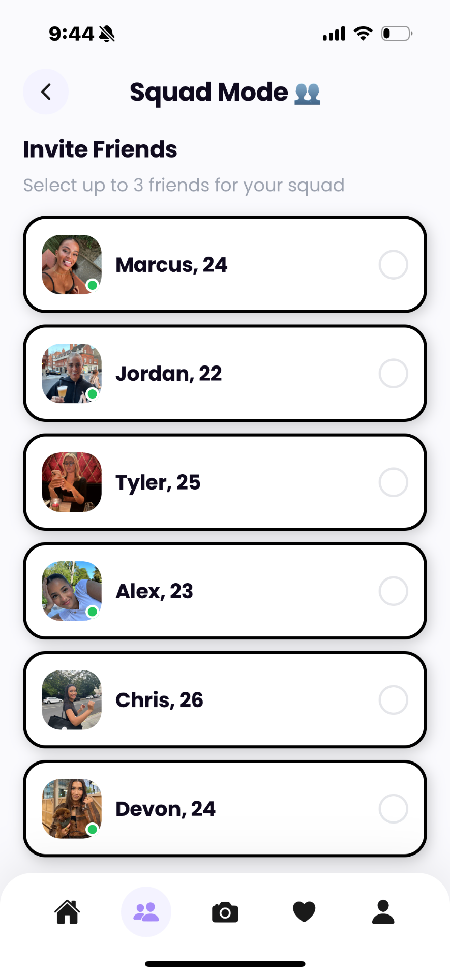 Showup app β Squad Mode invite friends